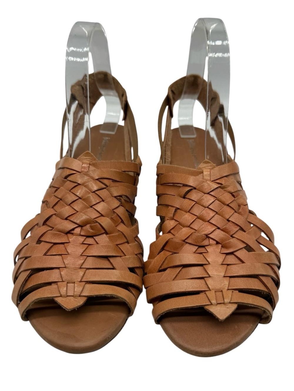 Jeffrey Campbell Celano Huarache Sandals Size 8 Brown Leather Woven Slingback - Picture 3 of 11